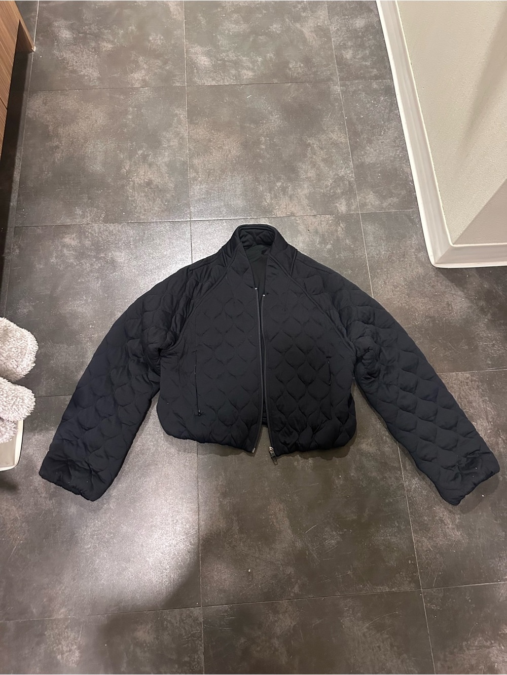 lululemon athletica Black Quilted Cropped Jacket